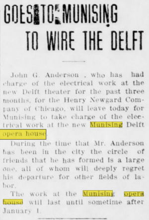 Munising Opera House - Feb 27 1915 Article (newer photo)